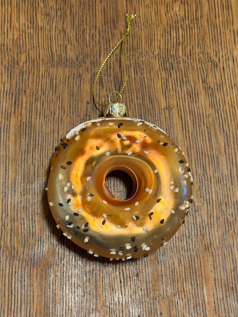 Everything Bagel with Cream Cheese Christmas Ornament
